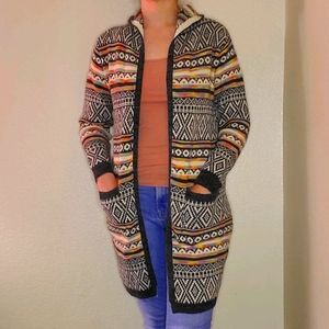 monteau S/M? Cardigan tribal knit with hood